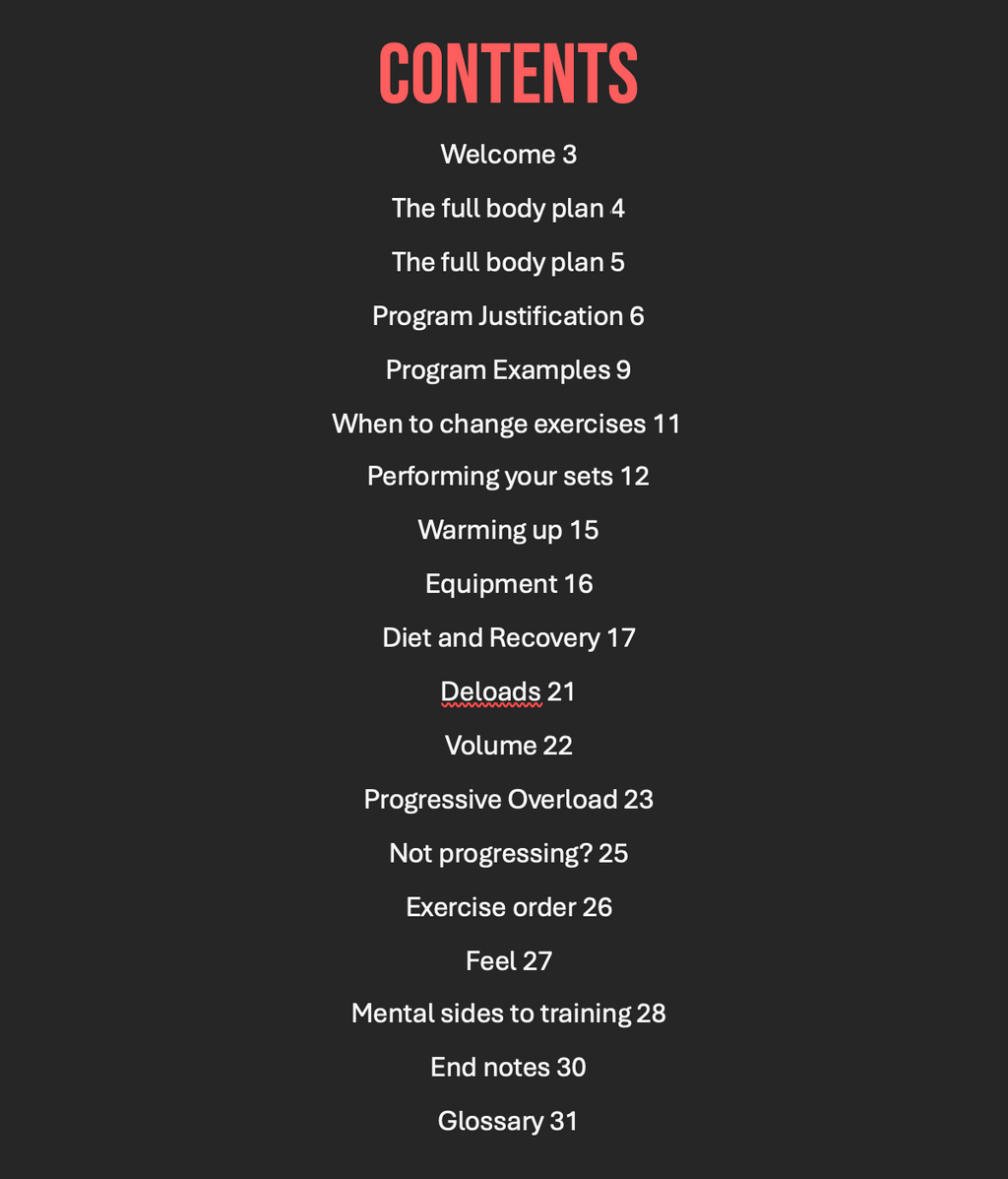 Full Body Program + Training Guide
